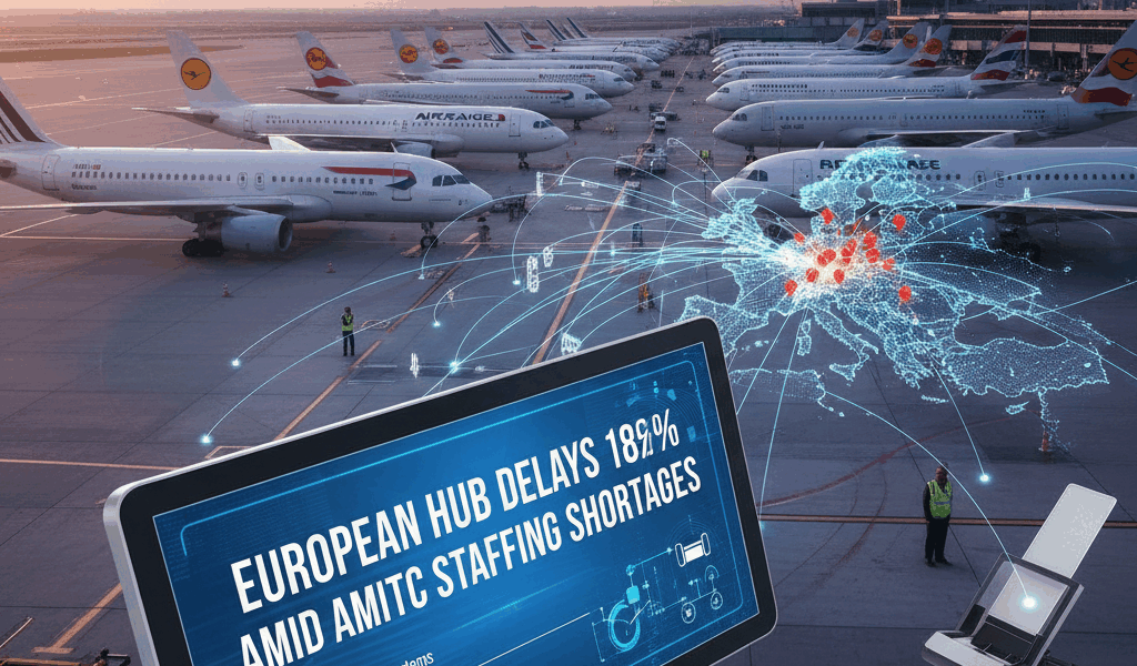 European Hub Delays Surge 18% Amid ATC Staffing Shortages