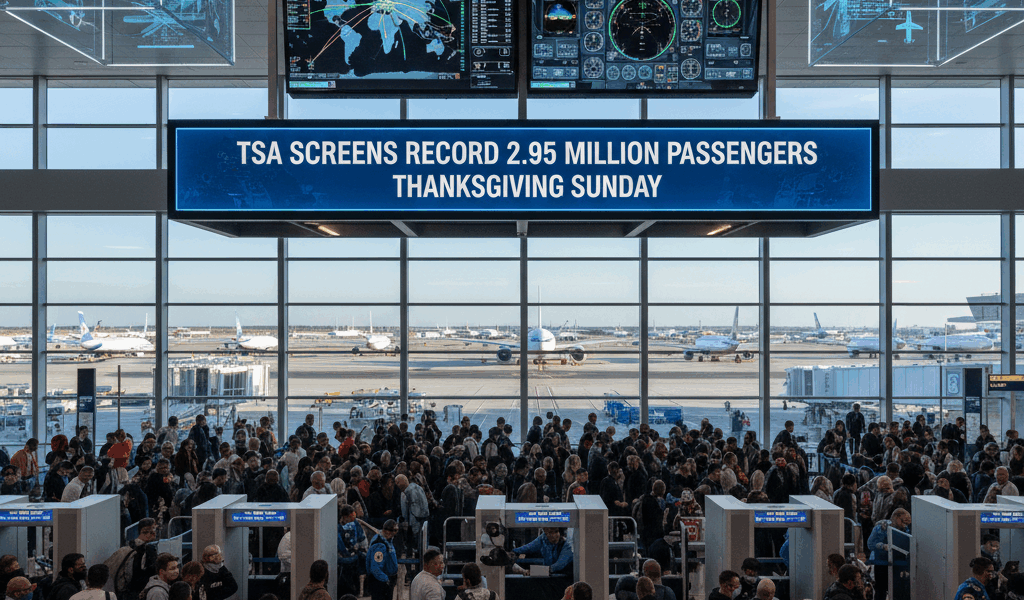 TSA Screens Record 2.95 Million Passengers on Thanksgiving Sunday