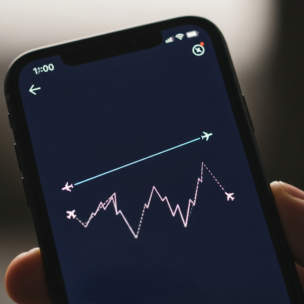Flight tracking app showing smooth ADS-B track versus jumping MLAT position track for aircraft comparison