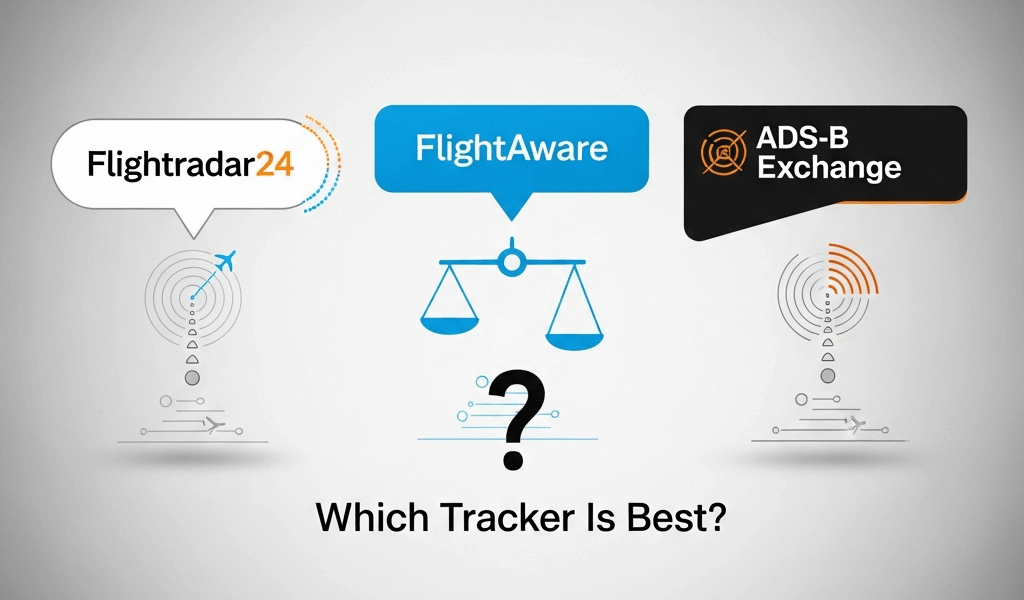 Professional photograph related to: Flightradar24 vs FlightAware vs ADS-B Exchange — Which Tracker I