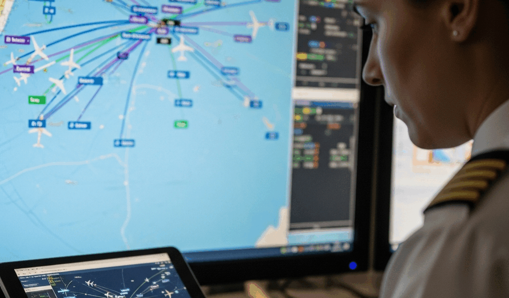 Professional photograph related to: How Airlines Use Real-Time Flight Data to Save Fuel. High qualit